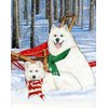 Pipsqueak Samoyed Christmas Cards : 10 Holiday Cards with Red Envelopes - ADORABLE!