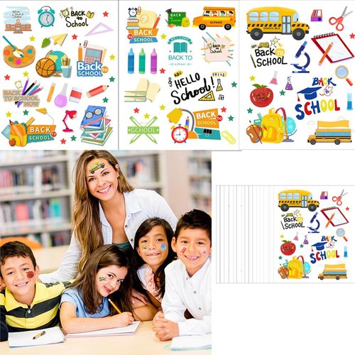 CupaPlay 440 PCS Welcome Back to School Temporary Tattoos Decorations Party Favors Supplies First 100th Day of School Goodie Bag Stuffers Prize(24Sheets)