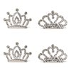 Honbay 4PCS Mini Crystal Rhinestone Crown Hair Comb Princess Tiara Comb, 1.7x1.5x0.9inch