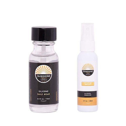 Sunshine Daily Wear Silicone Glue Hair Replacement Adhesive - 0.5oz + Fast Acting Wig Glue Remover - 2oz