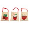 Vervaco Counted Cross Stitch Gift Bags Kit 3.6"X3.6" 3/Pkg-Christmas Figures (18 Count) -V0196966