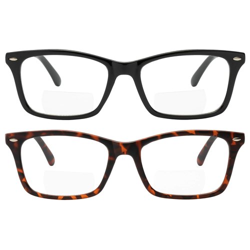 Yogo Vision Bifocal Reading Glasses 2 Pack Fashion Comfort Quality Bifocal Readers for Men and Women +3.5