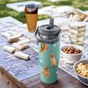Caiibaoob Golden Retriever Tumbler for Golden Retriever Owners, 30oz Stainless Steel Vacuum Insulated Water Bottle (Golden Retriever-Seaform)
