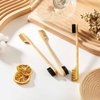 Geiserailie 3 Pieces Mustache Brush 2-in-1 Edge Hair Brush Comb, Gentle Control Brush, Wood Eyebrow Tool
