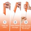 Jurrissa Rat Tail Combs for Parting,Protable Retractable Rat Tail Comb-Parting Combs for Hair Stylist-Fine Tooth Teasing Comb Stainless Steel Pin Tail Anti Static Heat Resistant (Orange)