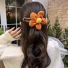 4 PCS Plush Flower Hair Clips: Elegant Ladies' Flower Duck Bill Clips and Hairpins