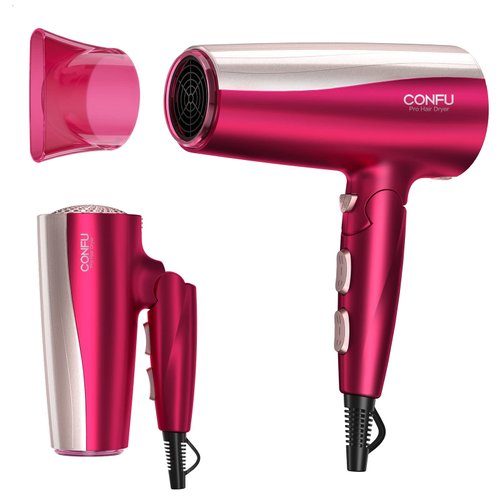 CONFU Professional 1875W Hair Dryer, Foldable Blow Dryers Ceramic Tourmaline Hair Dryer, Fast Dry...
