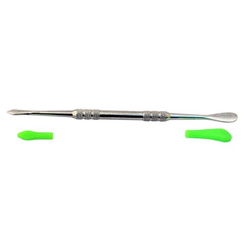 Green Goddess Supply - Wax Carving Tool Set with Removable Silicone Cap - Silver with Green Tips - 121mm