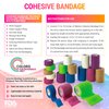 MEDca Self Adherent Cohesive Wrap Bandages 2 Inches X 5 Yards 12 Count with Strong Elastic First Aid Tape for Sprain Swelling and Soreness on Wrist and Ankle (Skin Color)