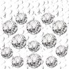 54 Pieces Disco Party Decorations Disco Ball Hanging Swirls 70s Party Hanging Swirls Ceiling Decor for Disco Fever Party 70s Hippie Birthday Party Favors Supplies (Silver)