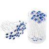 BETITETO 40 Pcs U-Shaped Flower Rhinestone Hair Pins Crystal Hair Accessories for Bridal Wedding Party Girls' Sweet Sixteen (Blue)