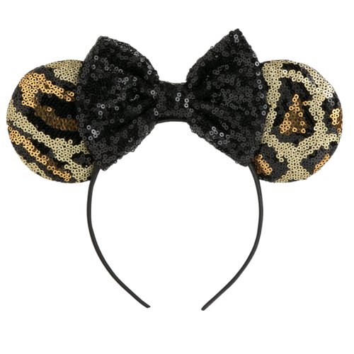 CHuangQi Mouse Ears Headband with Shiny Bow, Double-sided Sequins Glitter Hair Band, for Birthday...