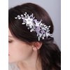 JWICOS Bridal Flower Hair Clips Wedding Hair Comb Pearl Wedding Hair Accessories for Women and Girls purple