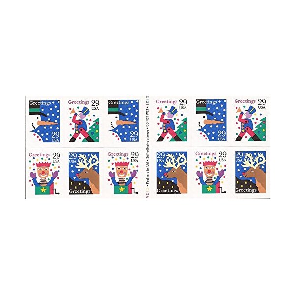 1993 CHRISTMAS CONTEMPORARY #2802a Booklet of 12 x 29 cents US Postage Stamps