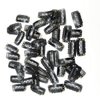 TIHOOD 50PCS Snap Clips for Hair Extensions Weaves U-shape Metallic Wig Clips With Silicon Rubber Small Size Black