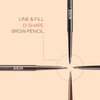 Kiss New York Professional Eyebrow Pencil, D-Shape Design for Line & Fill, Dual-Sided Retractable Brow Definer with Spoolie, Silky Smooth Texture, Cruelty-Free (Brunette)