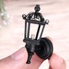 Leorx Vintage DIY Dollhouse 1 12 Dollhouse Miniature LED Wall Light Lamp (Black)