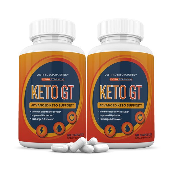(2 Pack) Keto GT Keto Pills 1275MG New & Improved Formula Contains Apple Cider Vinegar Extra Virgin Olive Oil Powder Green Tea Leaf 120 Capsules