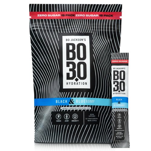 BO3.0 BlackBerry and Blueberry Electrolyte Drink Mix Powder | Flavored Zero Sugar Electrolyte Drink for Sports Players with Plant-Based Ingredients | 15-Pack of Electrolytes Powder Packets