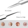 Professional Facial Blackhead Remover Tweezers,3Pcs Precision Pimple Popper Tool Kit for Whitehead Ance Blemishs Comedones Stainless Steel Makeup Tool - Matte