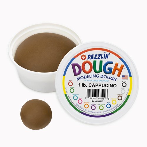 Hygloss Products Play Dough, Multicultural Skin-Tone Colors, Non-Toxic Modelling Compound for Arts & Crafts, Learn & Play, Bulk Pack, 1lb. Cappuccino Color