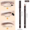 12Pcs brow pencil, wooden hard-core eyebrow pencils, eyebrow pencil dark brown, eyebrow and eyeliner pencils, waterproof and sweat-proof, beginner makeup eyebrow pencil, dark brown eyeliner pencils
