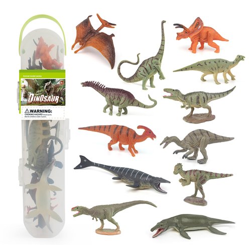 Atralo Service Dinosaur Model Playsets 12 PCS Mini Iguanodon Mosasaur Pterosaur Parasaurolophus Figure Model Toy Desktop Decoration Collection Party Favors Toys for Boys Girls Kids