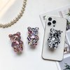 1Pc Multicolor Cute Bear Mobile Phone Finger Holder Mobile Phone Cartoon Foldable Epoxy Sequins 3D Shaped Phone Grip Tok Folding Bracket for Desktop Mobile Phone Accessories