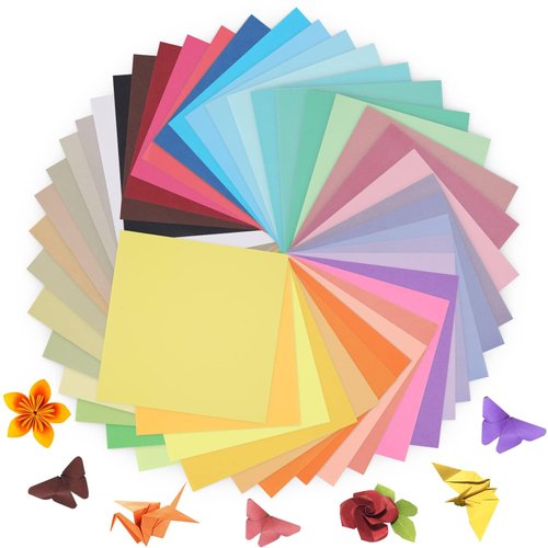 Origami Paper 50 Colors 100 Sheets 6" x 6" , Double Sided Color Origami Kit for Crafts & Art, Allow for Easy & Intricate Folding
