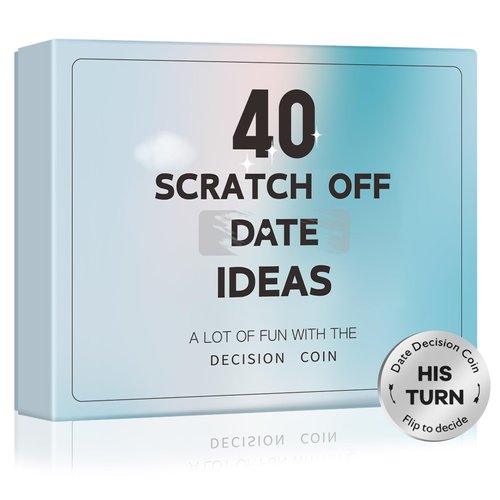 Valentines Day Gifts for Her Him, 40 Scratch Off Date Ideas Gifts for Boyfriend Girlfriend, Anniversary Birthday Engagement Couple Gifts Christmas Stocking Stuffers for Adults Men Women Husband Wife
