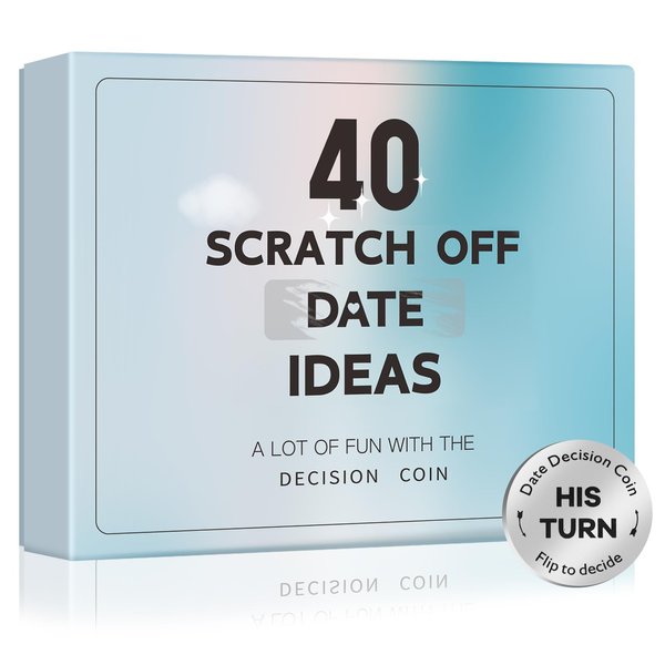 Valentines Day Gifts for Her Him, 40 Scratch Off Date Ideas Gifts for Boyfriend Girlfriend, Anniversary Birthday Engagement Couple Gifts Christmas Stocking Stuffers for Adults Men Women Husband Wife