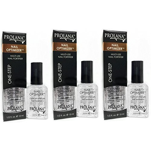 (3 pieces) - Prolana Nail Optimizer One-Step Multi Use Nail Fortifier, Nail Hardener, Nail Strengthener - Optium Strength Nail Treatment .150mls/ 15 millilitres (3 Pack)