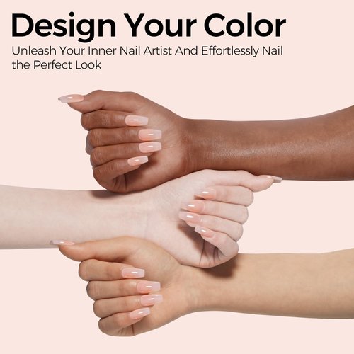 TOMICCA Nude Gel Nail Polish, 15ml Jelly Gel Polish, Translucent Nude Nail Polish Quick Dry, Soak Off UV Neutral Light Nude Gel Polish Colors Long Lasting Nail Art Manicure