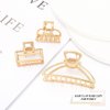 Brinie Metal Claw Hair Clips Set - Gold Medium Catch Nonslip Barrette Hair Accessories for Women and Girls (Pack of 3)