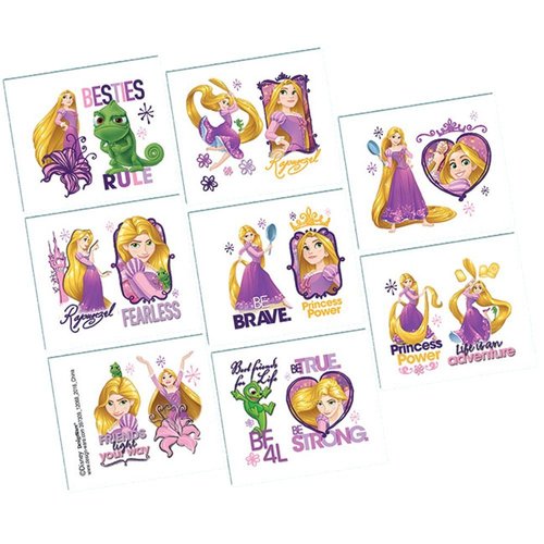 Amscan Tangled Temporary Tattoos Birthday Party Favours (8 Pack)