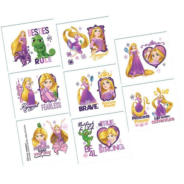 Amscan Tangled Temporary Tattoos Birthday Party Favours (8 Pack)