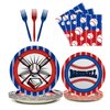 96 Pcs Baseball Plates Baseball Birthday Party Supplies Including Baseball Plates and Napkins Forks, Baseball Party Favors for Kids Baseball Party Decorations