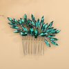 Denifery Women Dainty Simple Full Rhinestone Hair Comb Bride Wedding Hair Comb Bridal Hair Accessories Shiny Rhinestones Bridal Side Hair Combs for Women and Girls (Green)