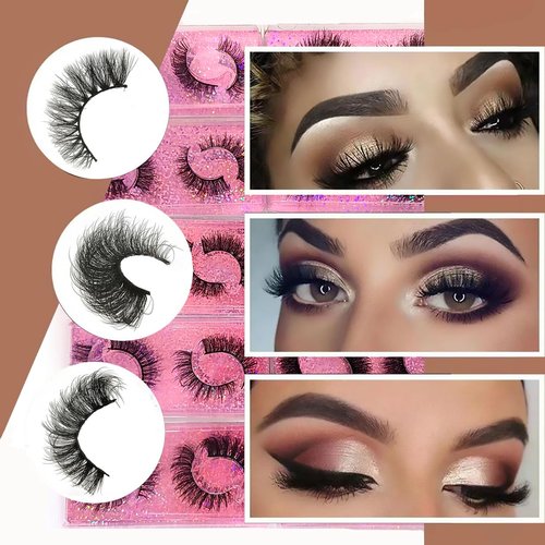 U-Hotmi Fluffy False Eyelashes 12-15mm Natural Look Lashes 10 Styles Faux Mink Lashes Bulk Total 40 pairs