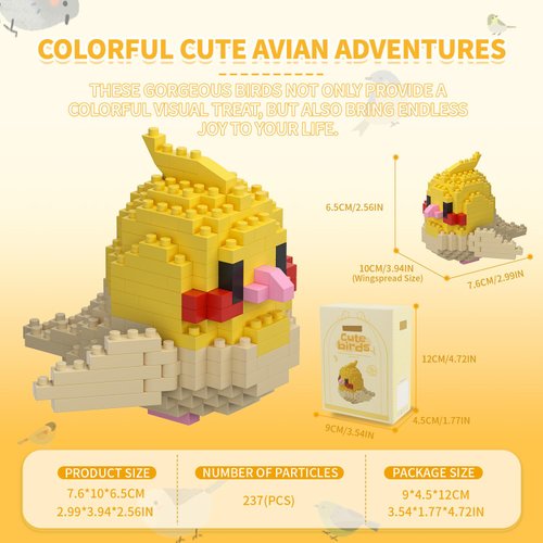 BOROLA Micro Parrot Building Sets Cute Bird Parrot-Themed Mini Blocks Collection Vibrant Creativity Toy for Kids Fun Building Toys(Xuan Feng Style A Parrot Blocks)