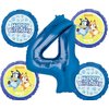 Anagram Bluey 4th Birthday Party Supplies 5pc Foil Balloon Bouquet