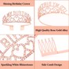 BAHABY It's My Birthday Sash & Rhinestone Birthday Tiara Set Birthday Sash and Crowns for Women Happy Birthday Decorationss- Rose Gold