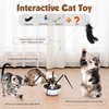 Pawingcat Cat Toys for Indoor Cats Automatic Cat Toy Cat Dancer Interactive Cat Toy Kitten Toys with Feather Butterfly Ribbon Cat Wand Catnip Toys for Cats Enrichment USB Rechargeable (Black)