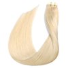 SURNEL Tape in Hair Extensions Human Hair Silky Soft Remy Tape in Hair Extensions Color #60 Platinum Blonde Tape in Hair 18 inch 20pcs 50g(#60-18)