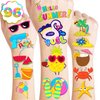 8 Sheets (96PCS) Summer Temporary Tattoo Stickers Beach Theme Pool Birthday Party Decorations Supplies Favors for Kids Boys Girls Gifts Classroom School Prizes Rewards