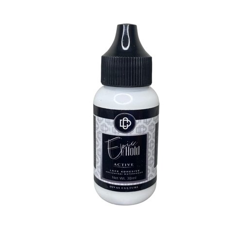 Divas Culture Waterproof Medium Epic Hold Waterproof Lace Adhesive, Humidity Proof, Super Strong Hold, Fast Drying Non Drip Glue for Lace Front Wigs, Lace Closures and Toupees, .38ml