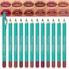 Erinde 12PCS Lip Liner Pencil, Nude Lip Liner Set with Lip Liner Sharpener, Matte Dark Brown Pink Red Mauve Series Lip Liner Pack, Waterproof Long Lasting Liner Crayon Lipstick for Women Daily Makeup