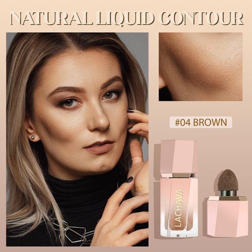 BEFIVECOK Liquid Contour Stick Makeup - Liquid Cream Bronzer Stick for Face, Natural Blendable Matte Cream Contour Makeup, Silky Long Lasting Waterproof Creme Blush Contour Wand(#04 BROWN)