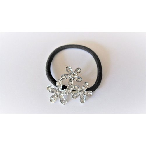 Generic Crystal triple flower shaped hair tie pony tail holder scrunchie