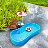 BinaryABC Miniature Swim Pool Swimming Ring Beach Umbrella Chair,DIY Fairy Garden Dollhouse Decor,Mini Dollhouse Beach Decoration Set